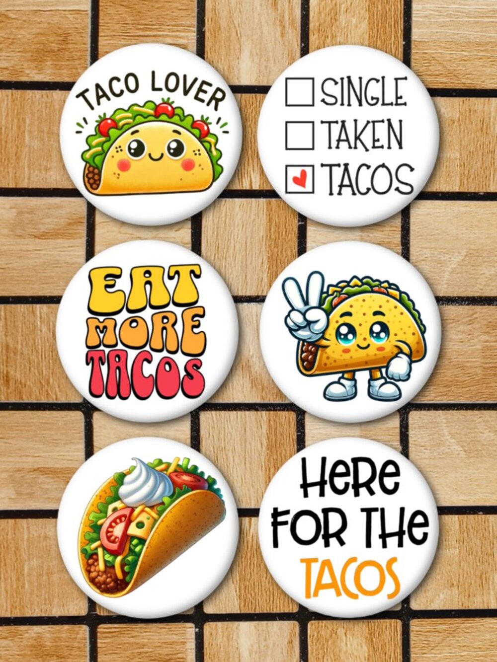 Funny Taco Fridge Magnets Set Of 6 Metal Magnets For Home Office Kitchen School
